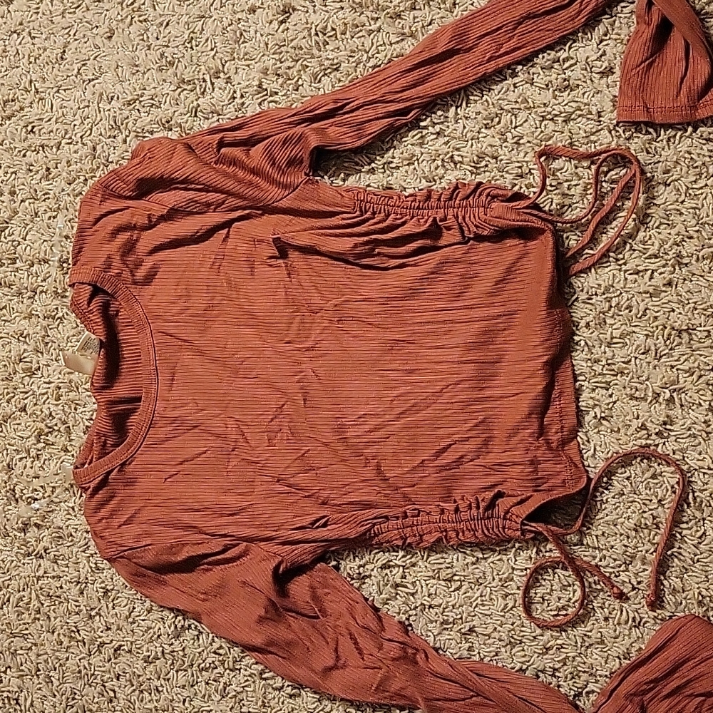 Red long sleeve baby tee